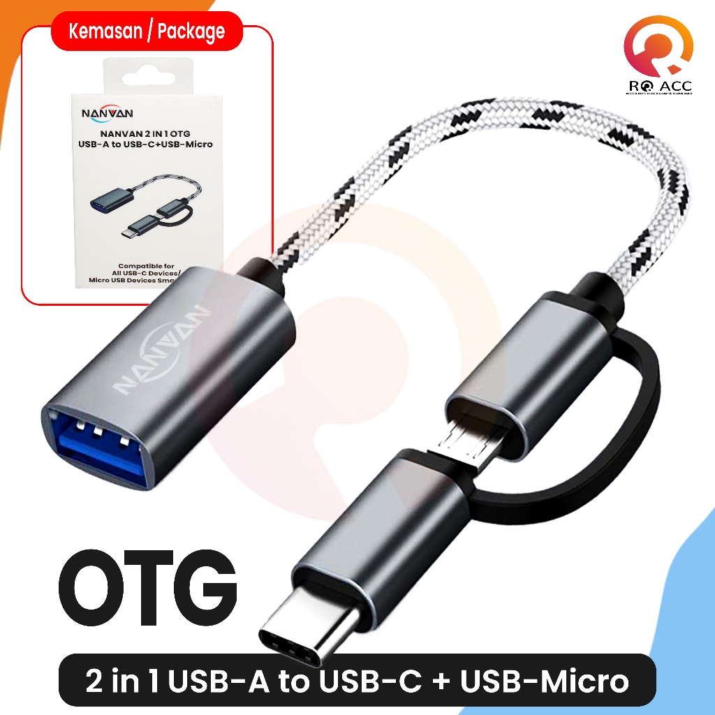 NANVAN Otg 2in1 Micro Usb -Type C Flashdisk - Mouse - Keyboard - Copy & Transfer Data