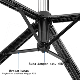 Tech Tongsis Tripod Bluetooth 180CM Paduan Aluminium Selfie Stick 4 Leg Stand Remote Tripod HP
