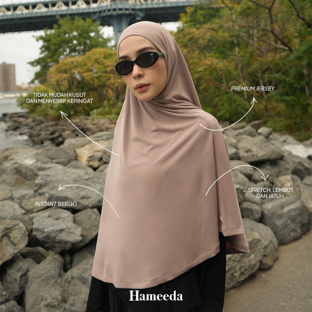 Jual Hameeda - REEM Instant Hijab | Bergo Jersey | Shopee Indonesia