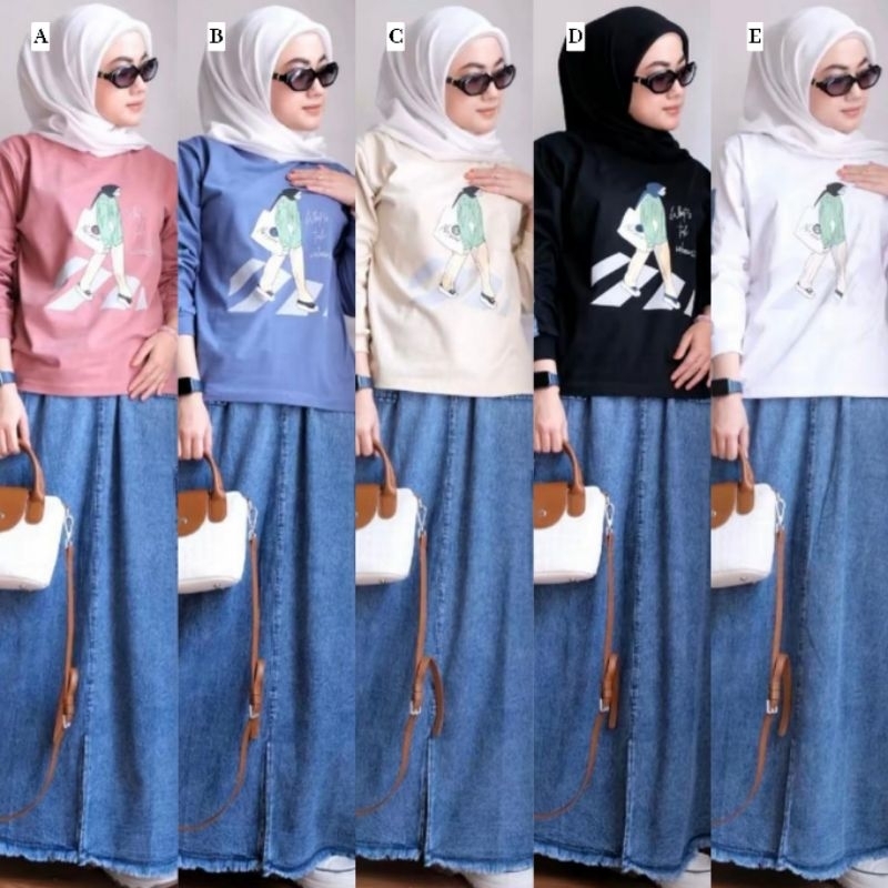 Jual Lovia Set Rok Series Setelan Jeans Combed | Shopee Indonesia