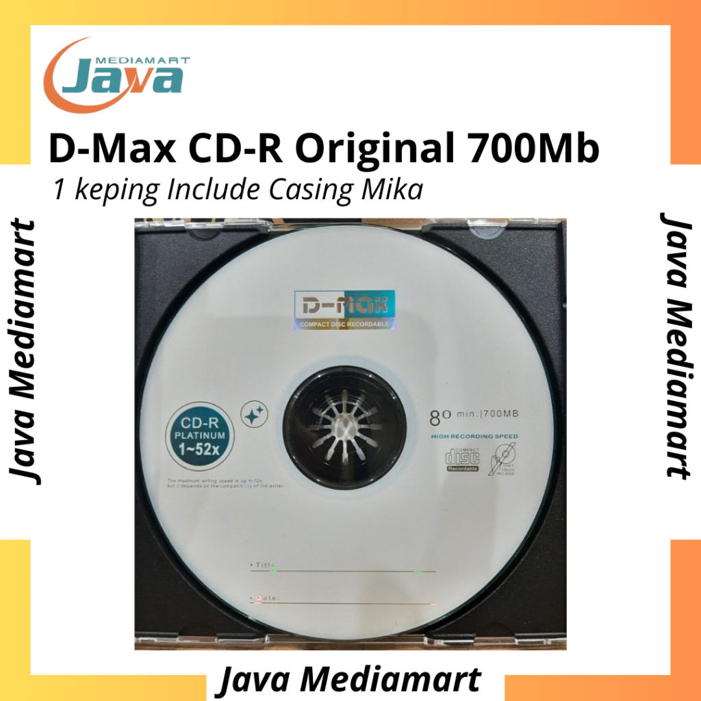 Jual CD-R D-Max 700Mb 1 keping Include Casing Mika ( WAJIB CO BUBBLE ...