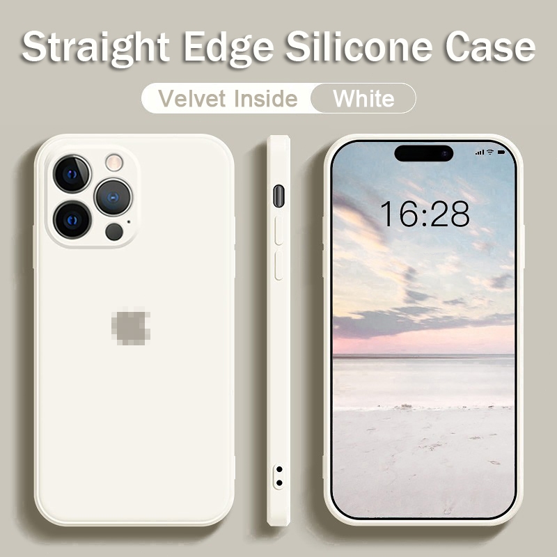 Jual With Logo With Velvet Straight Square Edge Soft Silicone Anti