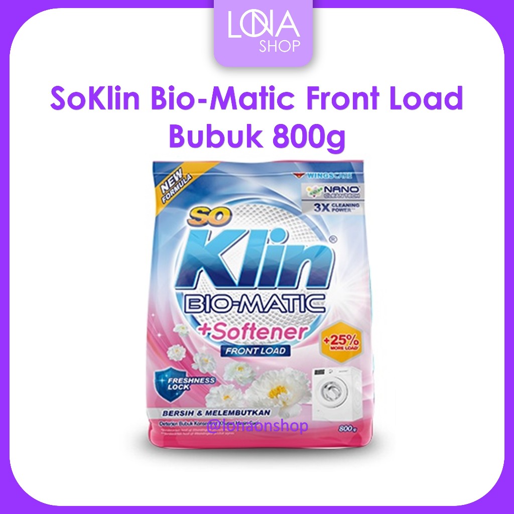 Jual SoKlin Biomatic Deterjen Bubuk Softener Bukaan Depan 800 gr ...