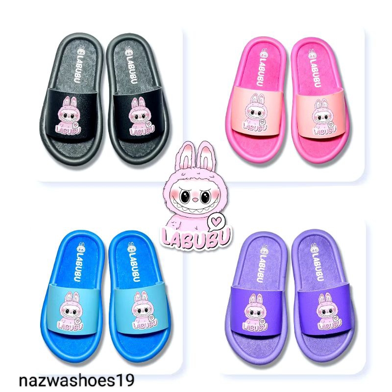 Jual sandal labubu viral slop timbul anak-anak real pict | Shopee Indonesia