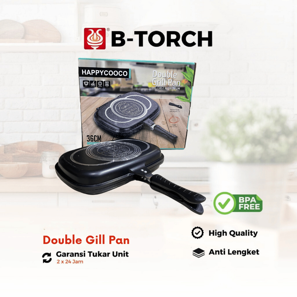 Jual Double Pan Happycoco Jumbo Grill Hitam Ukuran 36cm | Shopee Indonesia