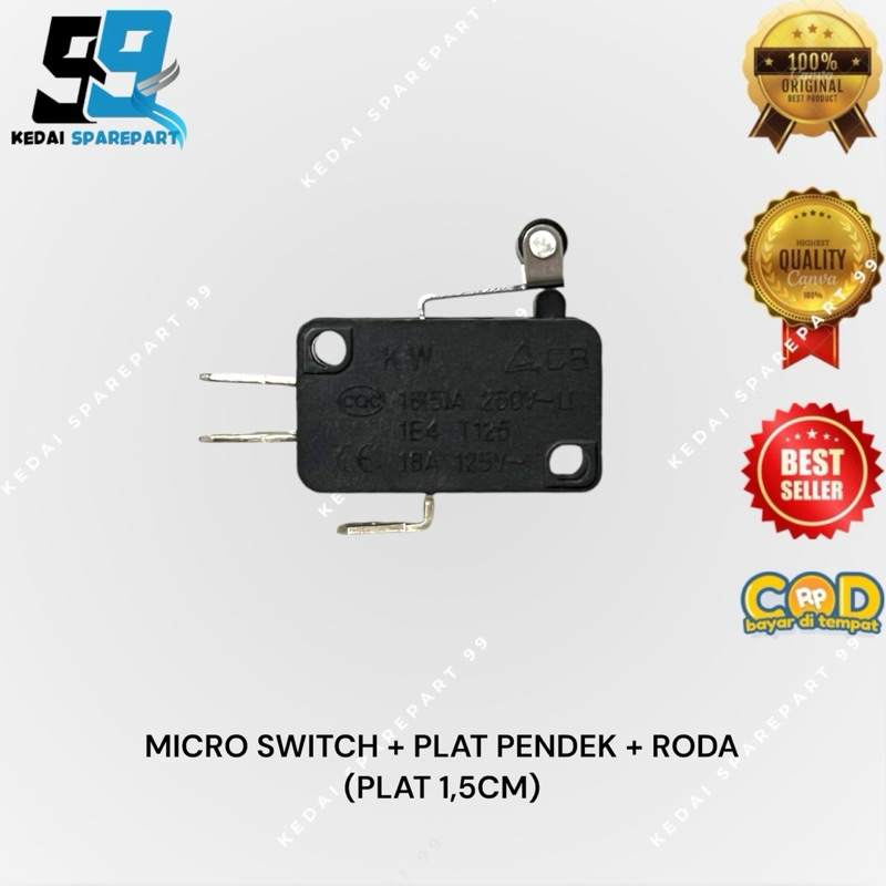 Jual MICRO LIMIT SWITCH 3 PIN + RODA PLAT PENDEK 1,5cm | Shopee Indonesia