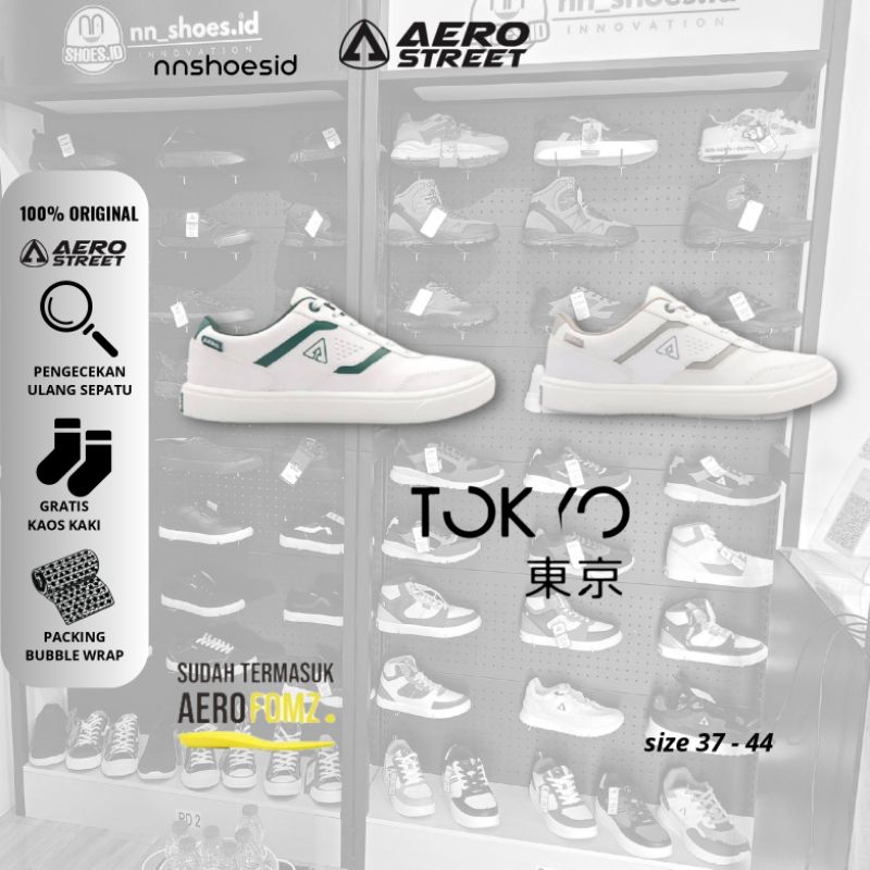 Jual Aerostreet TOKYO Putih Abu muda/Hijau tua 37 44 Sepatu