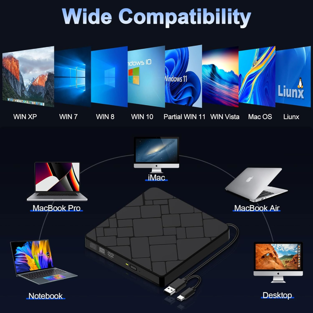 Jual COD External CD/DVD Laptop macbook / CD Kaset laptop Windows XP/7 ...