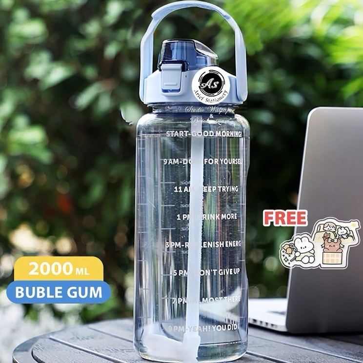Jual Promo Max Botol Minum Viral Bening Kapasitas 2 Liter Ada Penanda ...