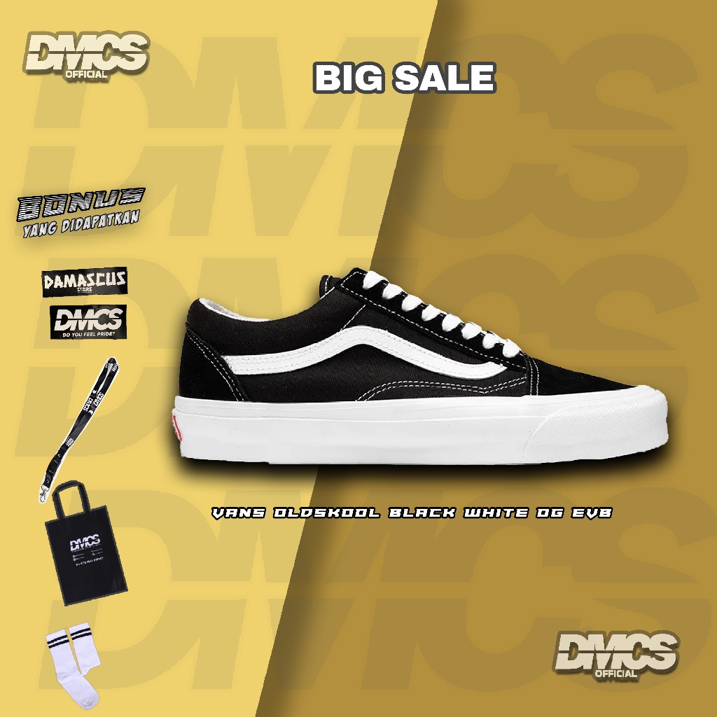 Jual Sepatu Vans Oldskool OG Black White EVB Hitam Sol Putih Medan Damascus Shopee Indonesia