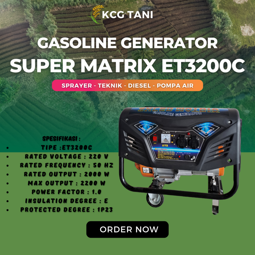 Jual GENSET SUPER MATRIX ET 3200 C 5,5HP/GENERATOR/MESIN GENSET/MESIN ...