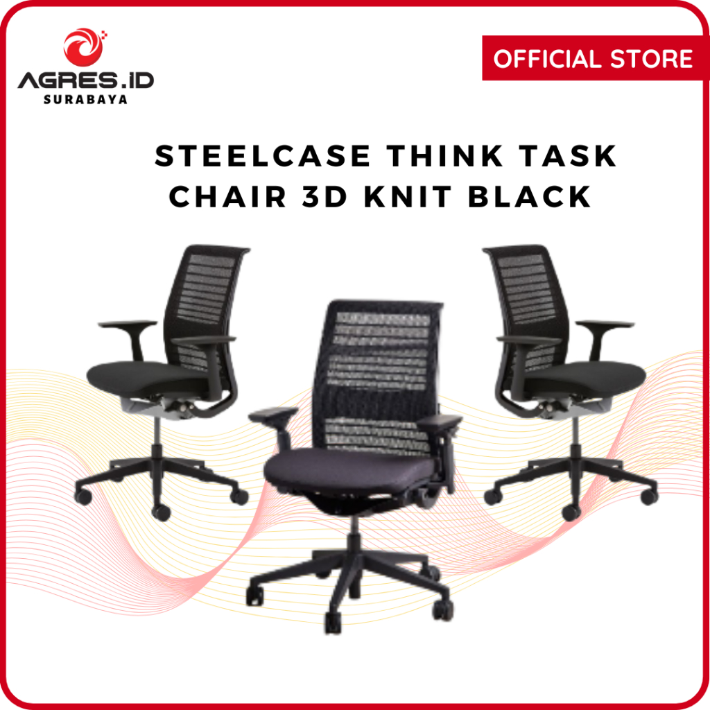 Jual STEELCASE THINK TASK CHAIR 3D KNIT BLACK KURSI KERJA | Shopee ...