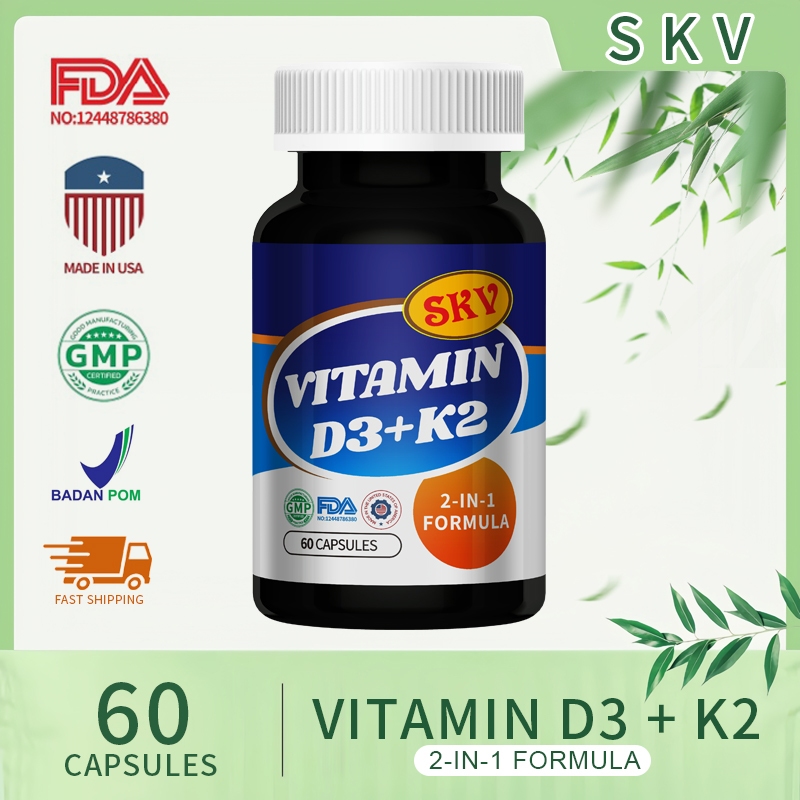 Jual SKV Vitamin D3 K2 60 Kapsul Vit D3K2 Water Dispersible Vit D 400 ...