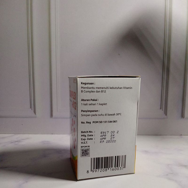 Jual VITAMIN B COMPLEX + B12 SAMCO ISI 100 TABLET PER BOTOL | Shopee ...