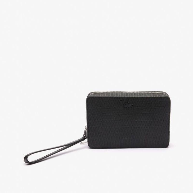 LACOSTE ● CHANTACO Clutch 送料無料 Lacoste Chantaco Leather Clutch Bag | Black | FARFETCH ID