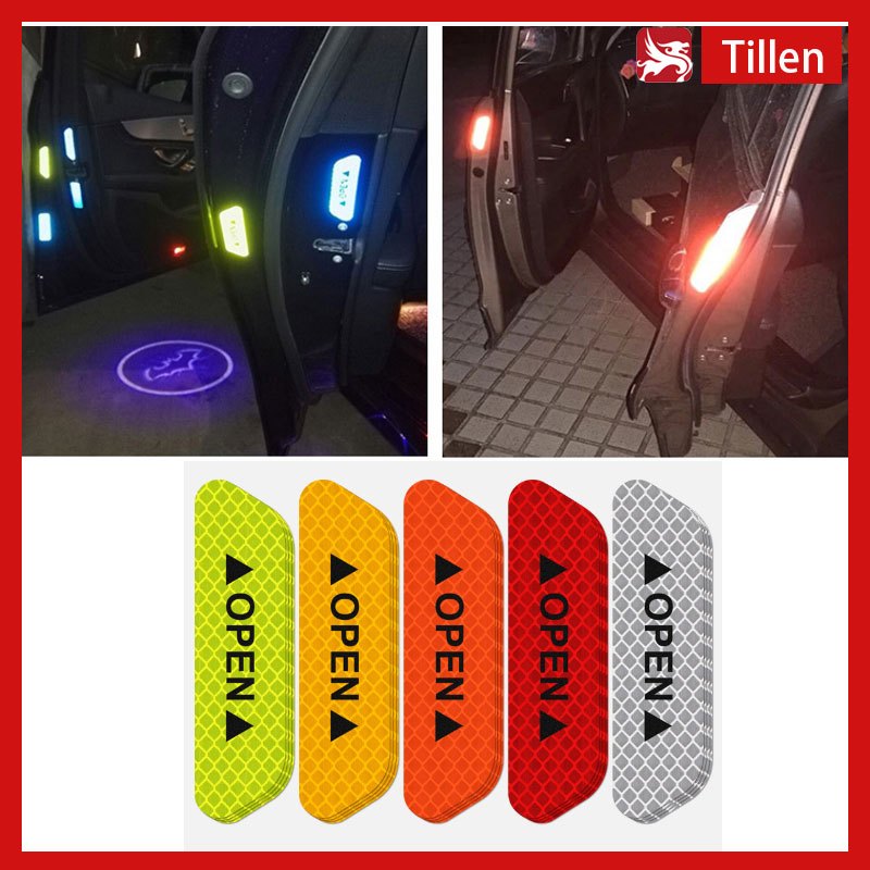 Jual Sticker Reflector Pintu Mobil OPEN 1/4pcs Car Reflective Stiker ...