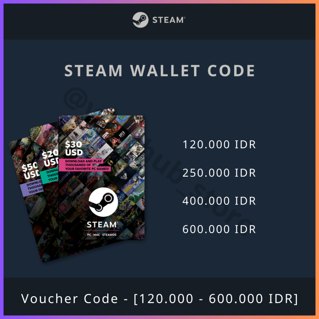 Jual STEAM Wallet Code 120000/250000/400000/600000 IDR - Voucher Code ...