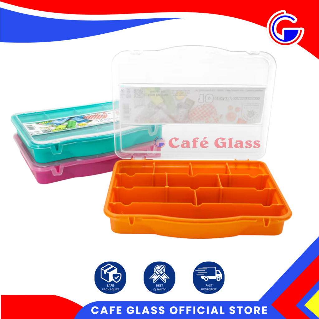 Kotak Perkakas Plastik - Kotak Sekat Serbaguna - Tempat Penyimpanan Manik-Manik 1442 Chazgreen Leaf