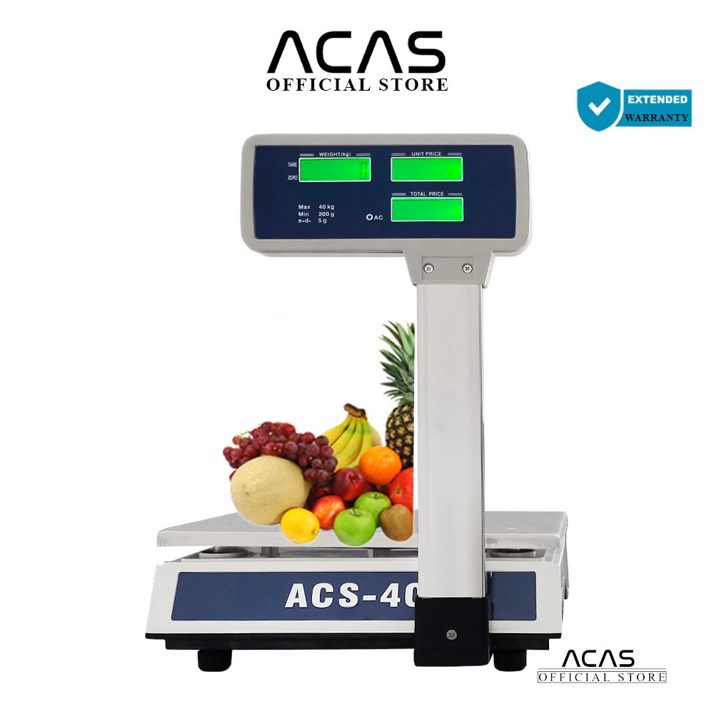 Jual ACAS 769D 40Kg / 200Gr Timbangan Duduk Tiang Digital Double ...