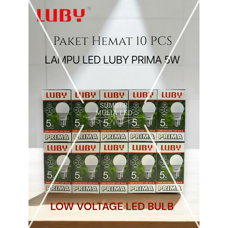 Jual [ PAKET HEMAT 10 PCS ] LAMPU LED LUBY PRIMA CAHAYA PUTIH 3W 5W 7W ...