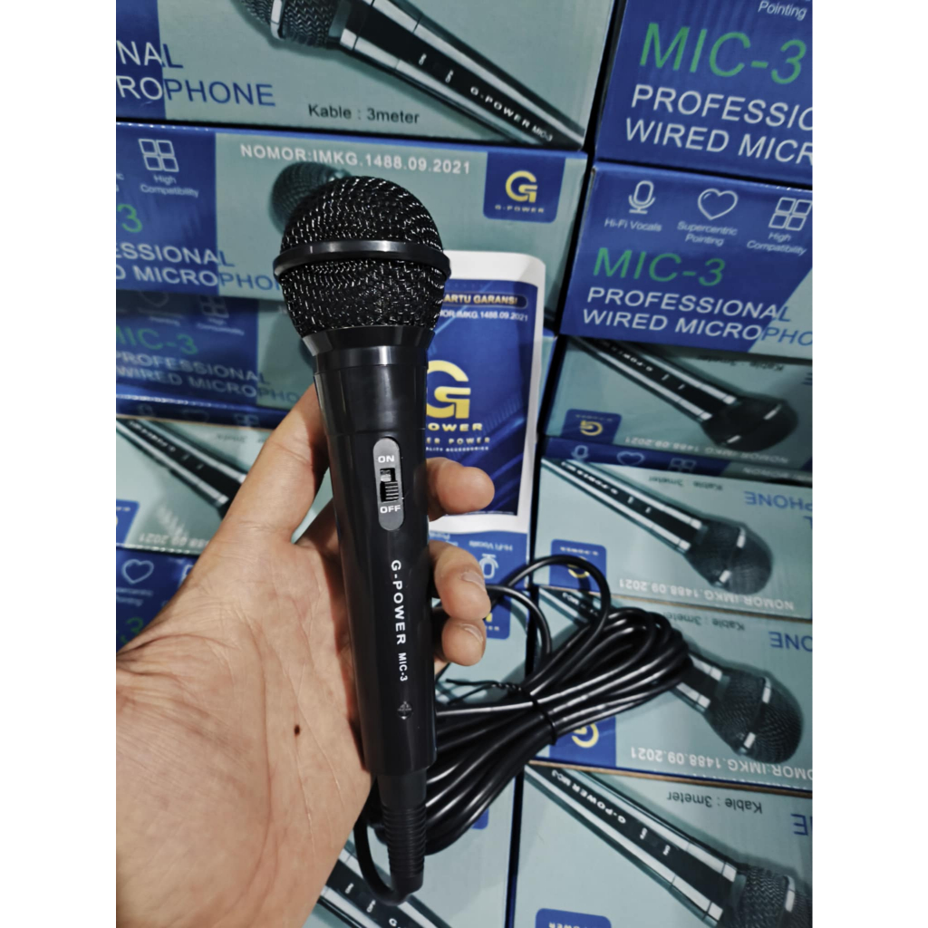 Jual (COD) MIC G-power 884 / MIK 03 MICROPHONE MIKROFON MIKROPON KABEL ...