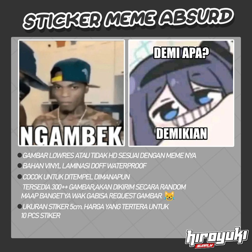 Jual Stiker Jomok Sticker Meme Absurd Humor Sticker Ngawi | Shopee ...