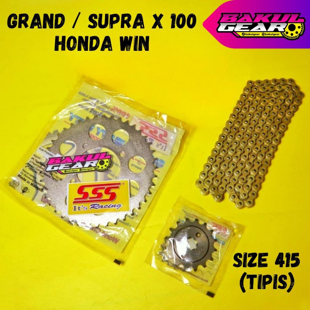 Jual Gear set SSS Win Grand Astrea Supra x 100 x100 Honda win Rantai