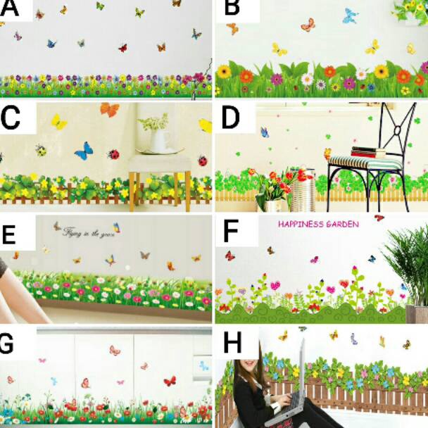 Jual Yang Terbaik RELIZA WALL STICKER STIKER DINDING RUMPUT PAGAR BUNGA ...
