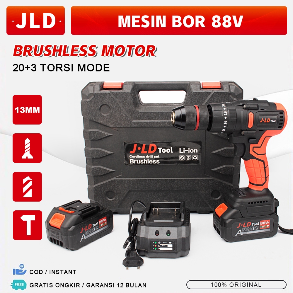 Jual Jld V Brushless Mesin Bor Impact Mm Chuck Logam Cordless