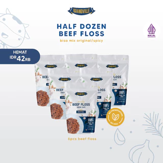 Grandville Abon Sapi Crunchy Halal Half Dozen - Aman untuk anak usia MPASI