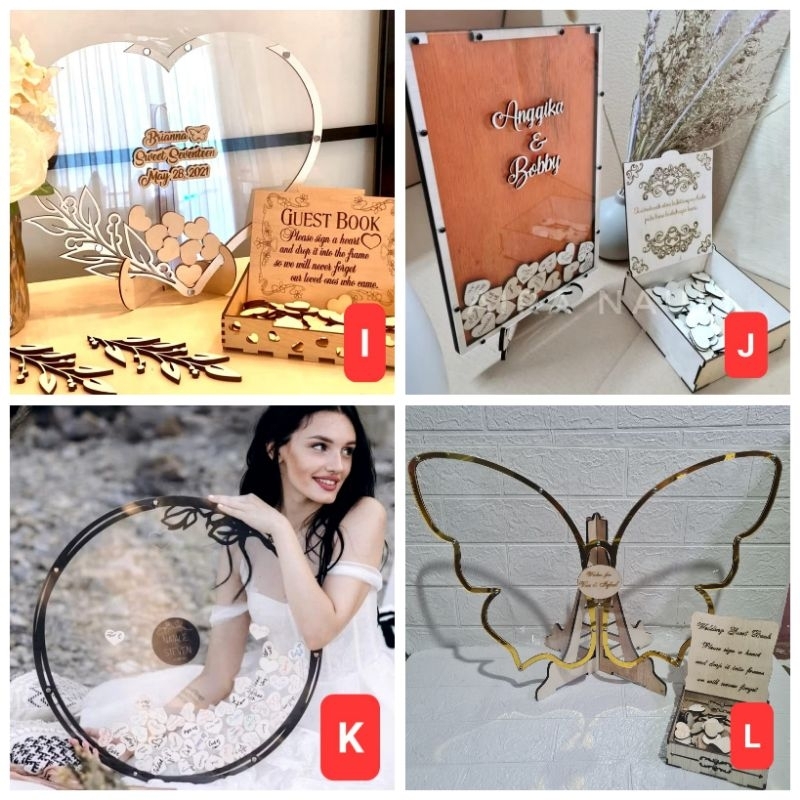 Jual Custom Frame Hati Guest book Wedding Love Acrylic Kartu Ucapan ...