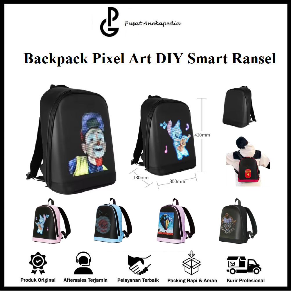 Jual Tas Ransel Piksel LED - Backpack Pixel Art DIY Smart Ransel - Bag ...