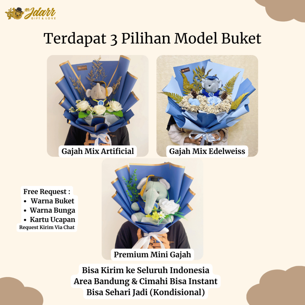 Jual Buket Boneka Wisuda Gajah Maskot ITB Graduation Gift Hadiah Unik ...