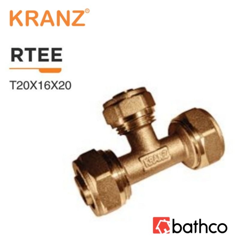Jual KRANZ T20x16x20 RTEE Reducer Tee Fitting Sambungan Kuningan Pipa ...