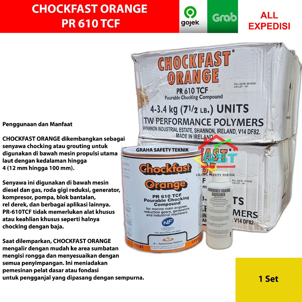 Jual CHOCKFAST ORANGE PR 610 TCF 3,4kg ASLI made in Ireland/pourable ...
