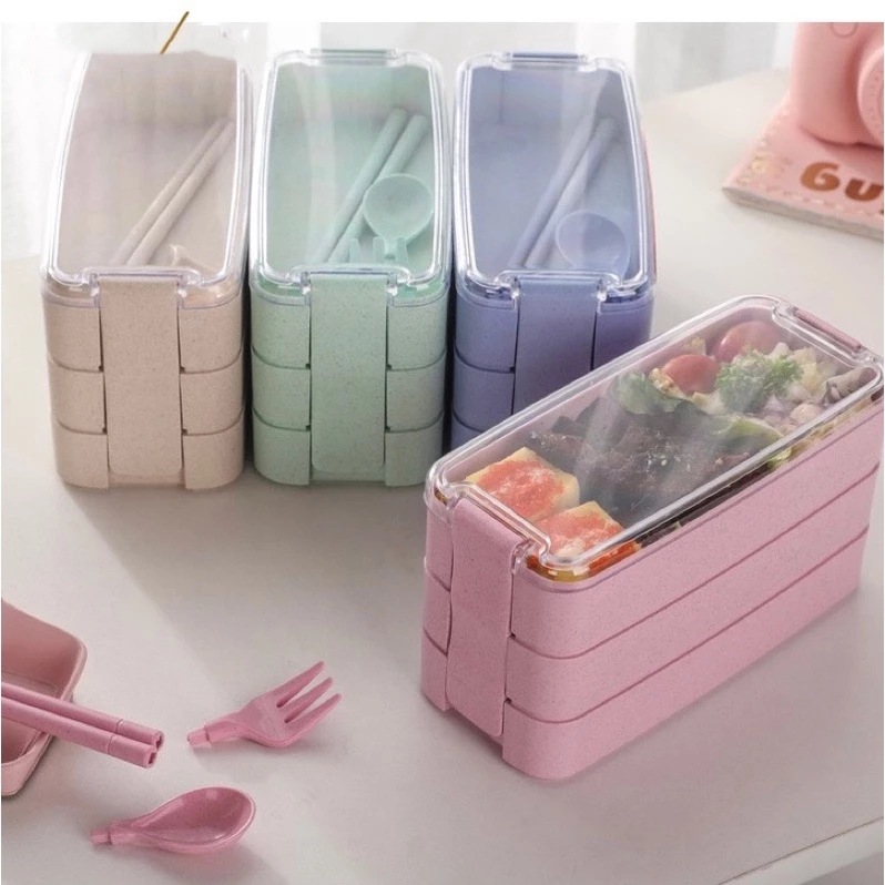 Jual Bento Box Model Minimalis Viral Desain Simpel Kotak Makan Cocok ...