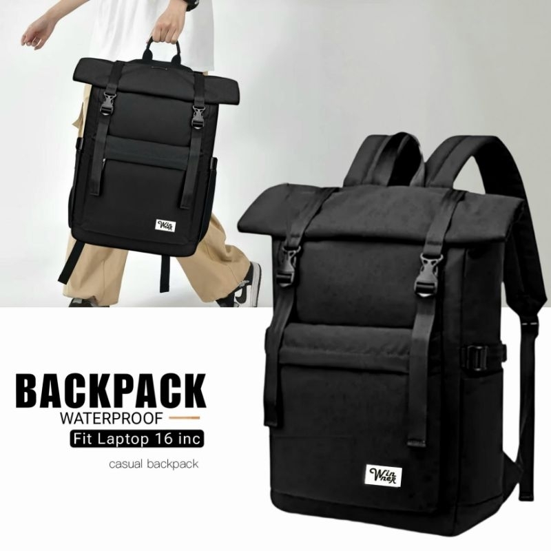 Jual Tas Ransel Pria Tas Distro Roll Top Tas Ransel Laptop Waterproof ...
