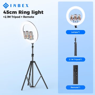 Ukuran Besar INBEX 45CM Besar Hight Lighting Studio Lampu Remote Dimmble Beauty Ring Light