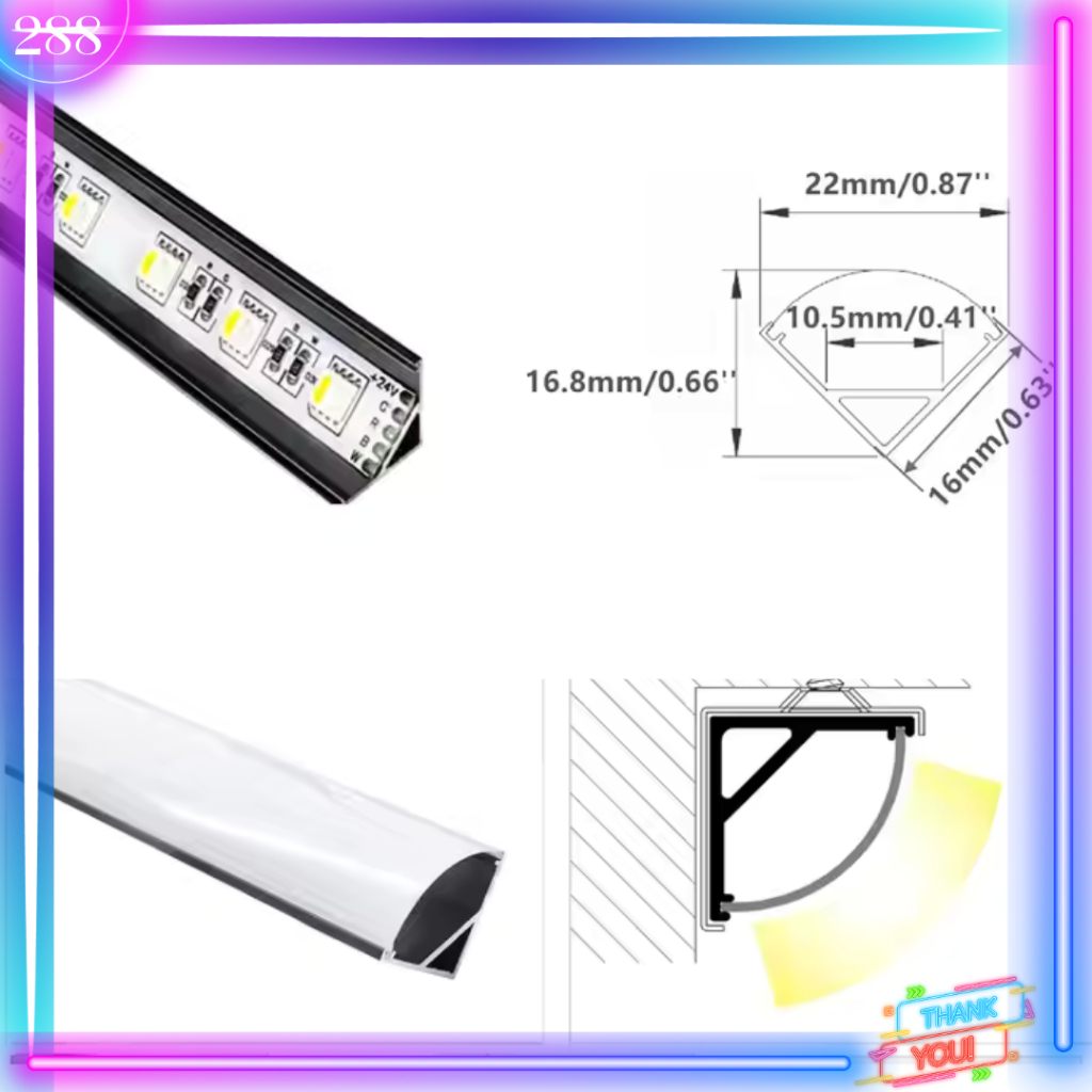 Jual LED Profile Cover Casing Housing LED Strip Rigid Aluminium 1 Meter ...