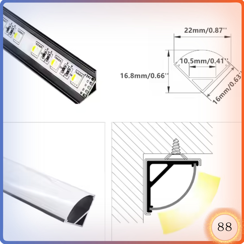 Jual LED Profile Cover Casing Housing LED Strip Rigid Aluminium 1 Meter ...