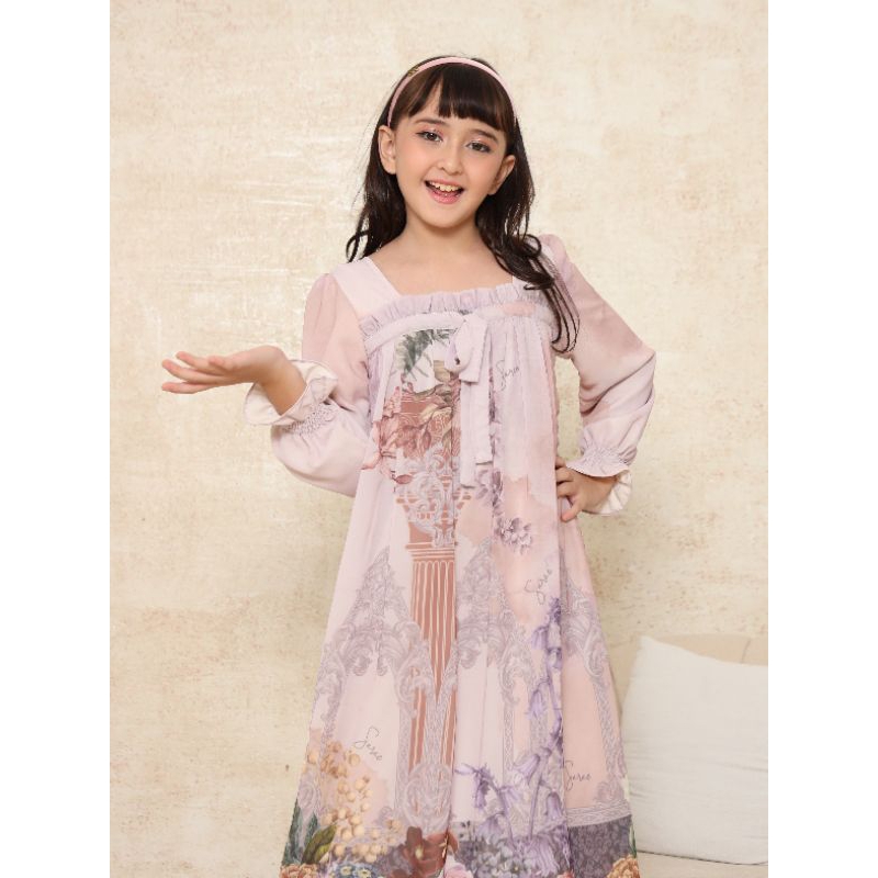 Jual KARIMAKE X SARAE - Athena Dress Kids Color Peachy | Shopee Indonesia