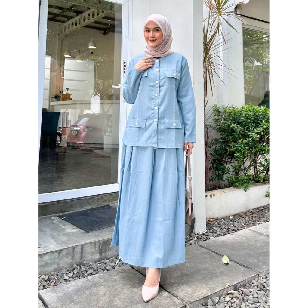 Jual Setelan One Set Rok Wanita Dan Atasan Dress Saffa Korean Style ...
