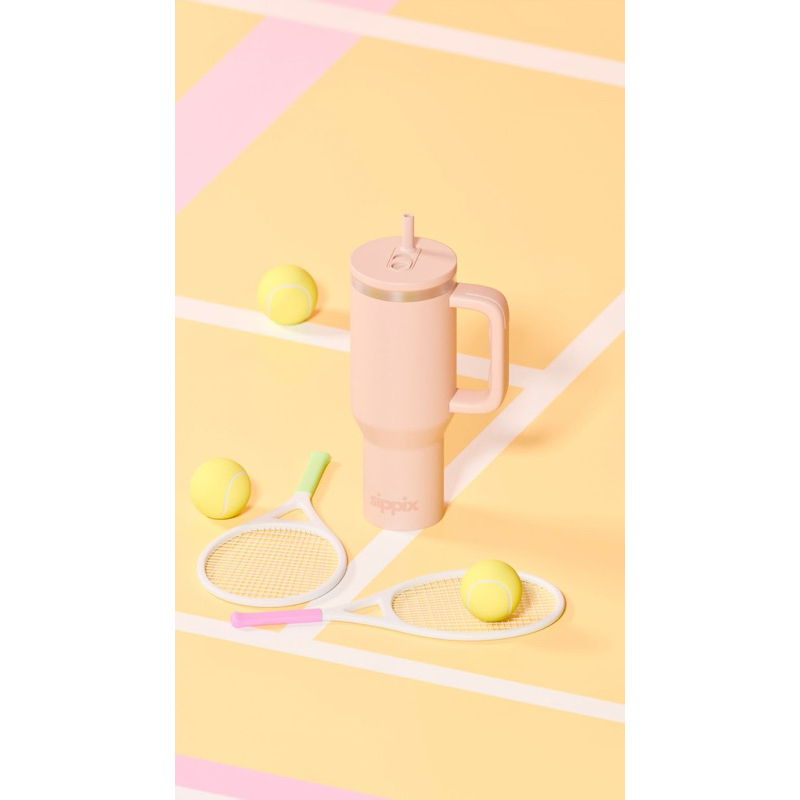 Jual SIPPIX Light Pink Tumbler Portable Stainless 1200mL Thermos Cup ...