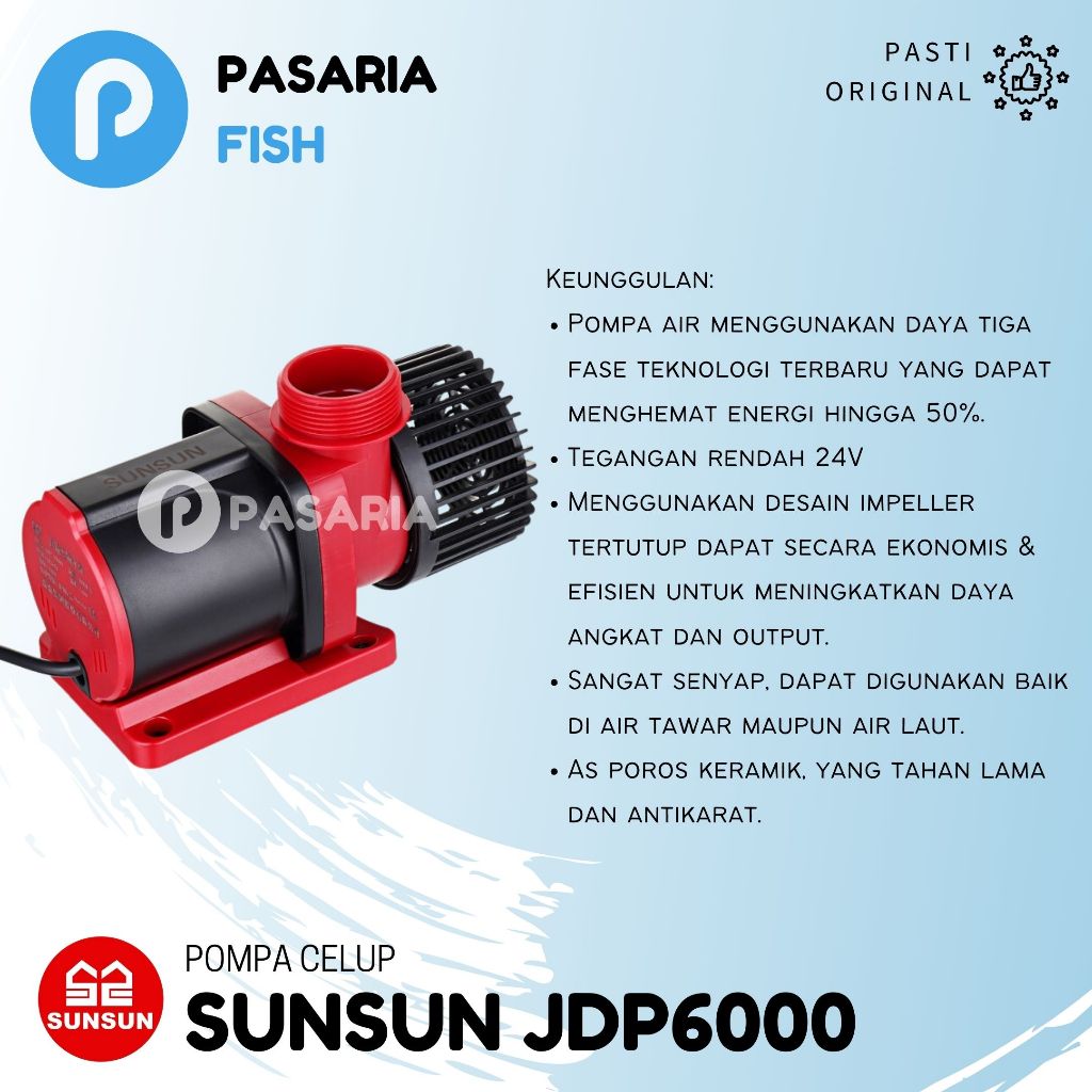 Jual SUNSUN JDP 6000 Pompa Air Kolam Ikan Flow Control Pump SUNSUN ...
