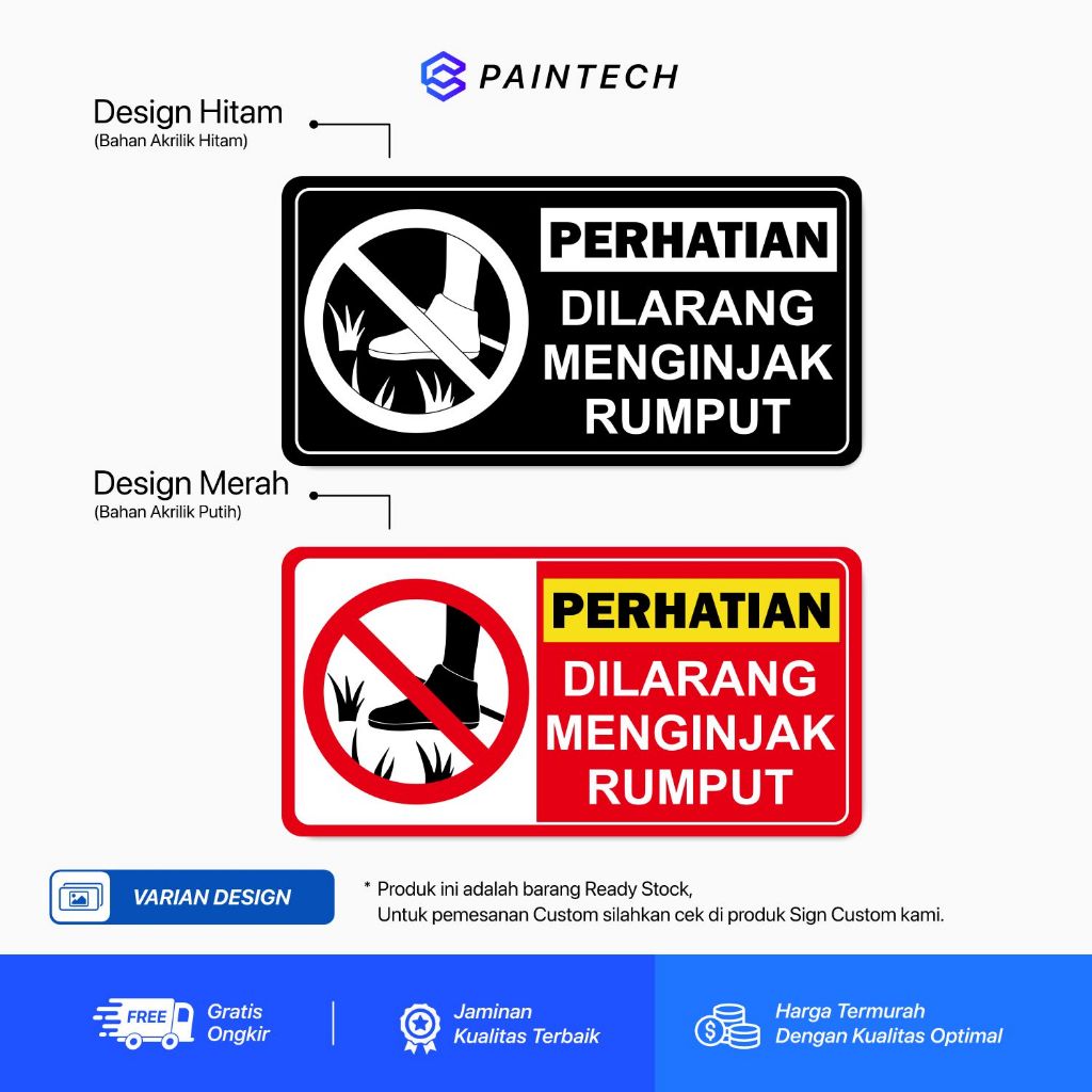 Jual Signage Larangan Menginjak Rumput Ukuran 30 X 15 Akrilik Sign ...