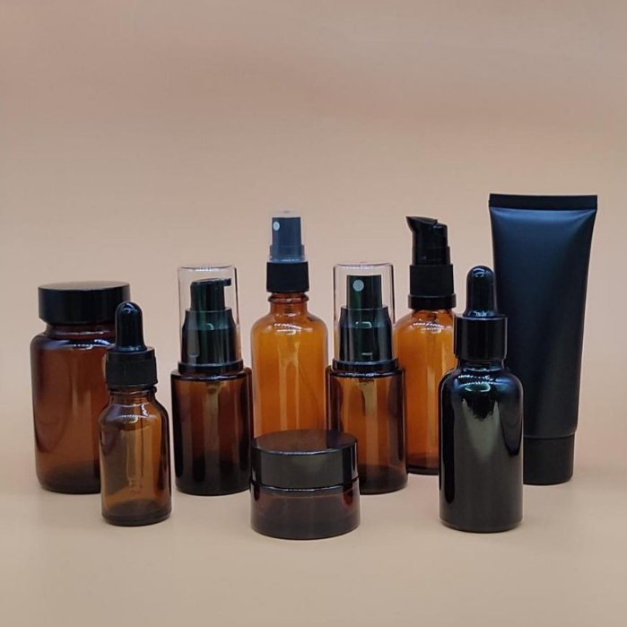 Jual Botol Kosmetik Kaca Coklat Amber Spray Pump Botol Skincare Kaca ...