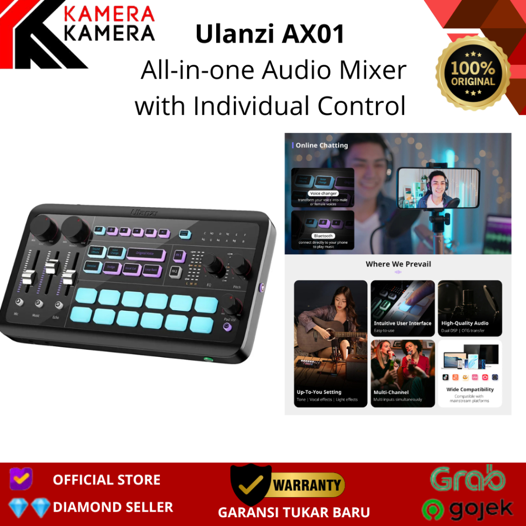 Jual Ulanzi AX01 All-in-one Audio Mixer with Individual Control (A004 ...
