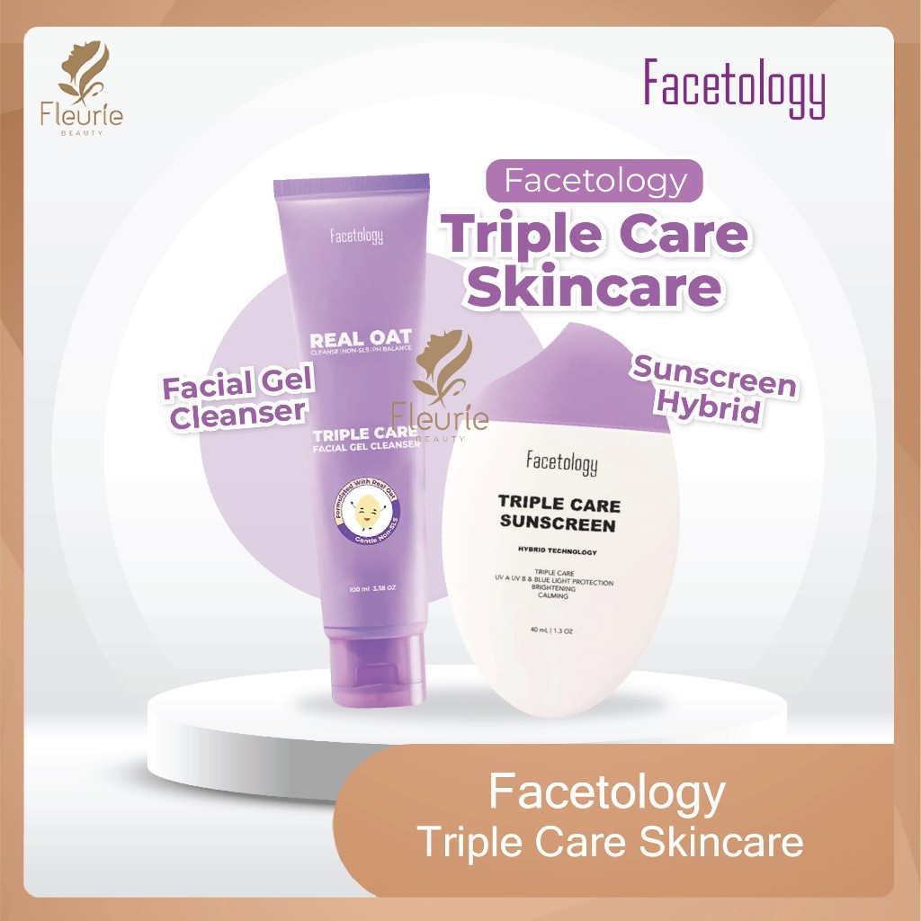 Jual Facetology Triple Care Skincare Facial Gel Cleanser / Triple