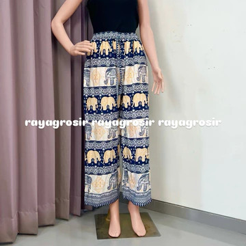 Celana Kulot Motif Gajah Celana Wanita Jumbo Rayon Premium