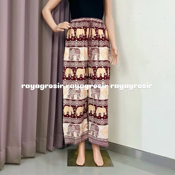 Celana Kulot Motif Gajah Celana Wanita Jumbo Rayon Premium